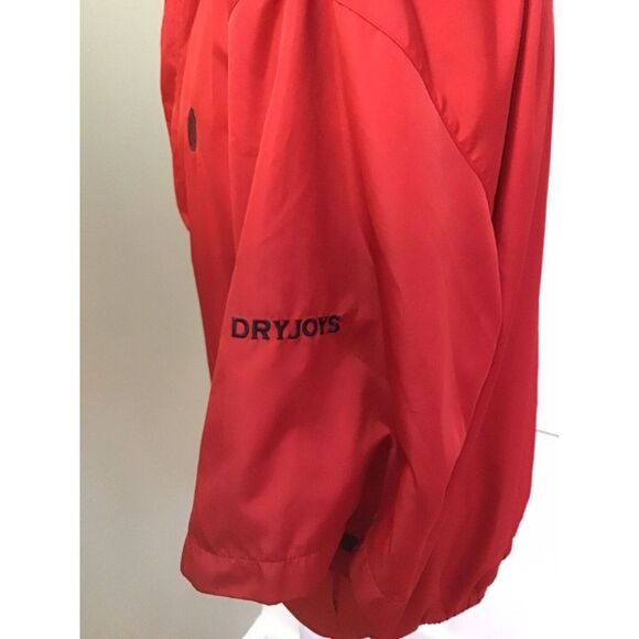Dryjoys By Footjoy Quarter‎ Button Up Golf Pullover Windbreaker Jacket Red Large - Picture 5 of 6